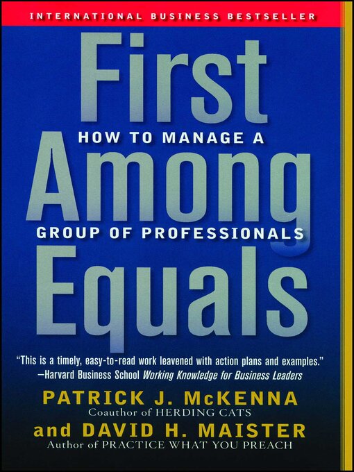 Title details for First Among Equals by Patrick J. McKenna - Available